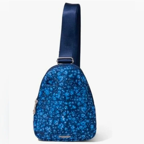 BaggalliniFloral Backpack in Blue